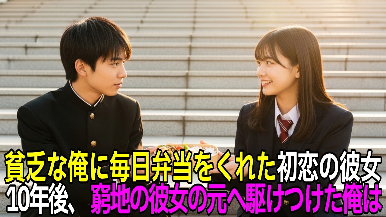 高校時代、貧乏な俺に毎日弁当をくれた 女子高生 『初恋の人』... 10年後, 彼女が窮地に陥る【感動する話】【朗読】