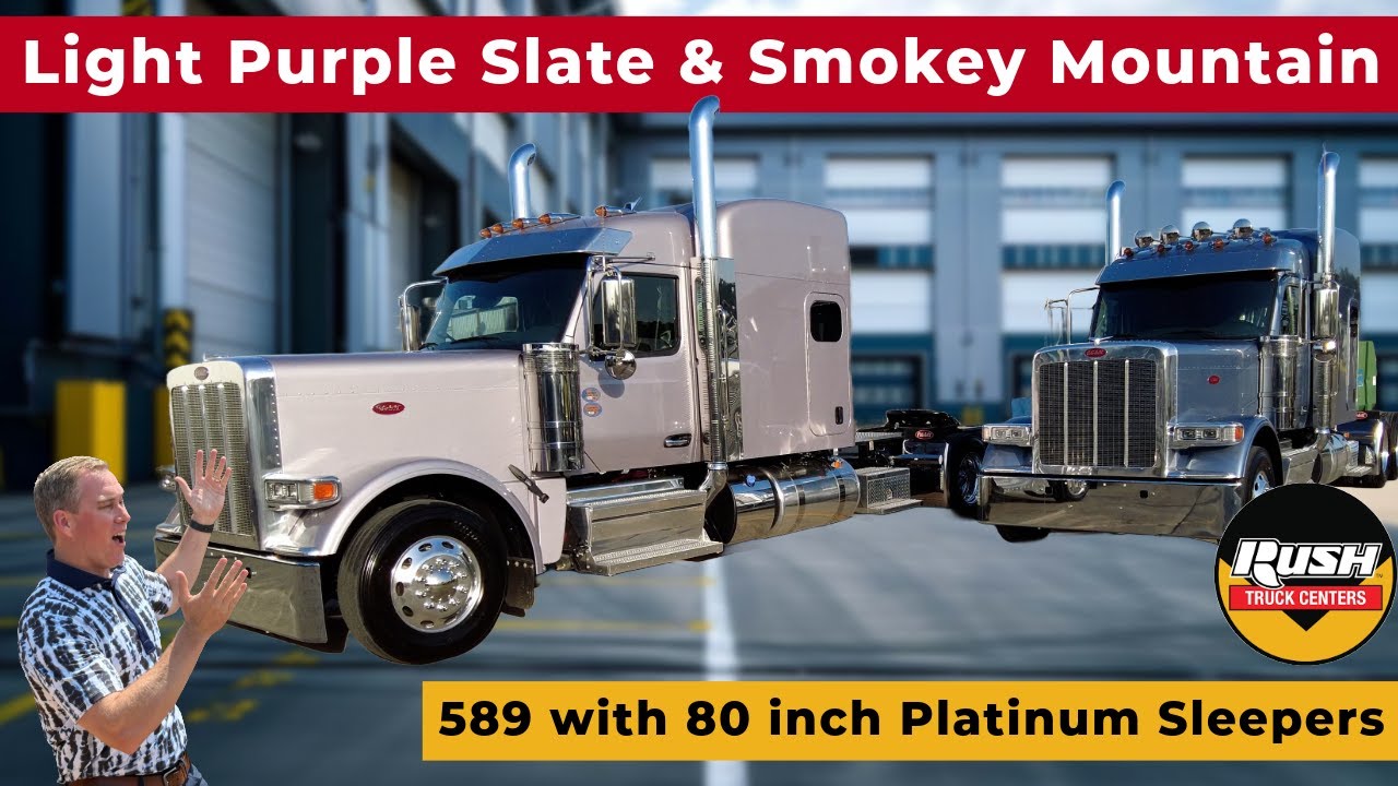 Light Purple Slate & Smokey Mountain 2026 Peterbilt 589 with 80 inch Platinum Sleepers