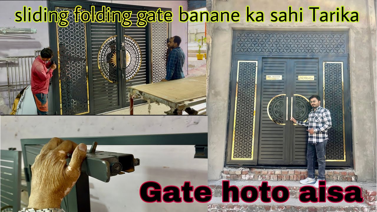 Trending sliding + folding main Gate ! How to making a sliding folding gate design /
