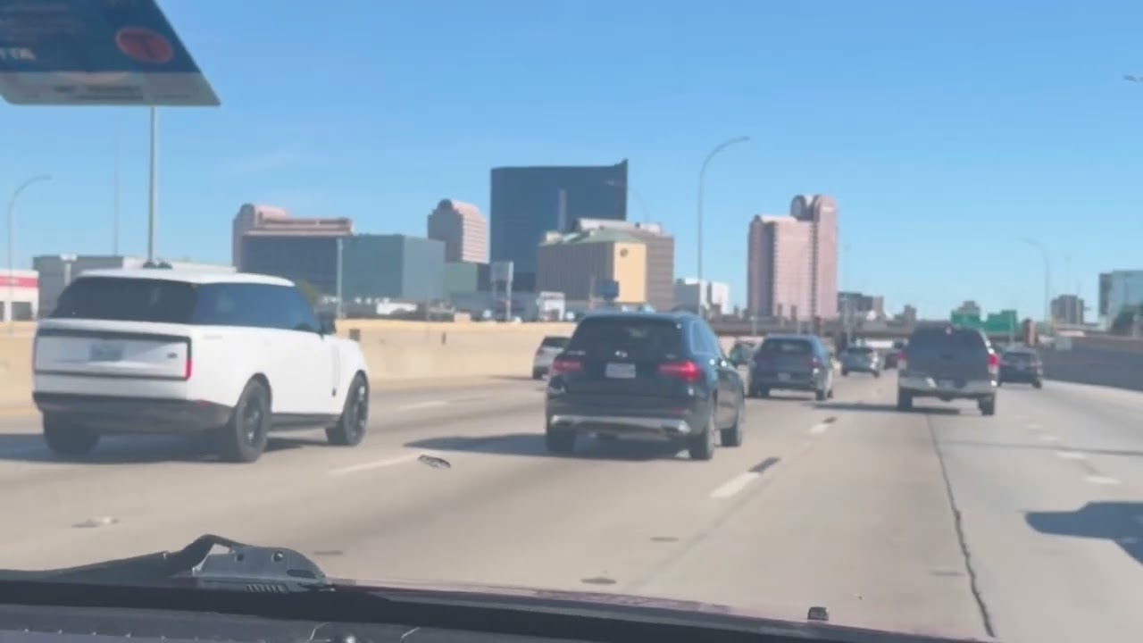 Dallas freeways and traffic on Sunday.  We’re headed to lunch because I didn’t want to cook.  