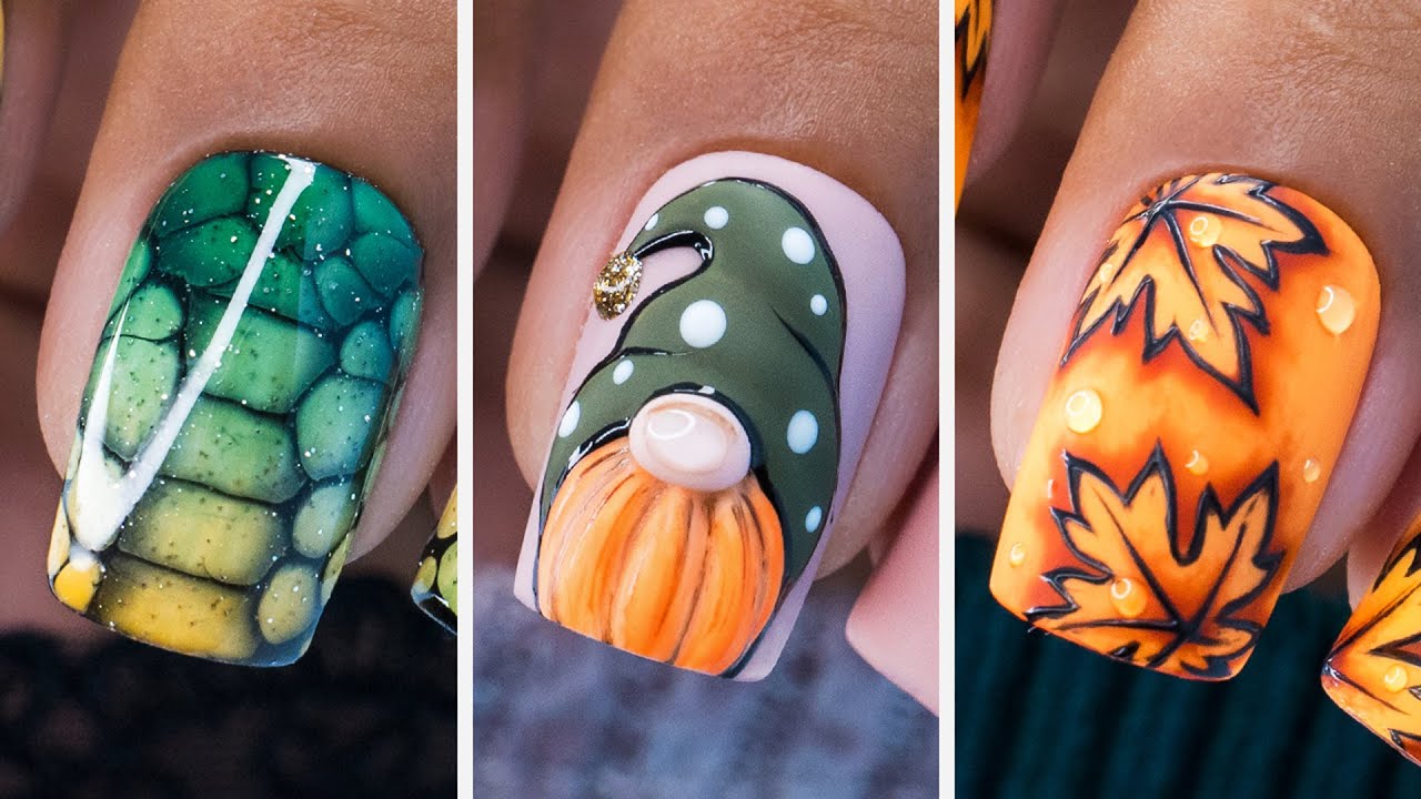 3 Cozy Fall Nail Art Ideas | Best Nail Art At Home Tutorial 
