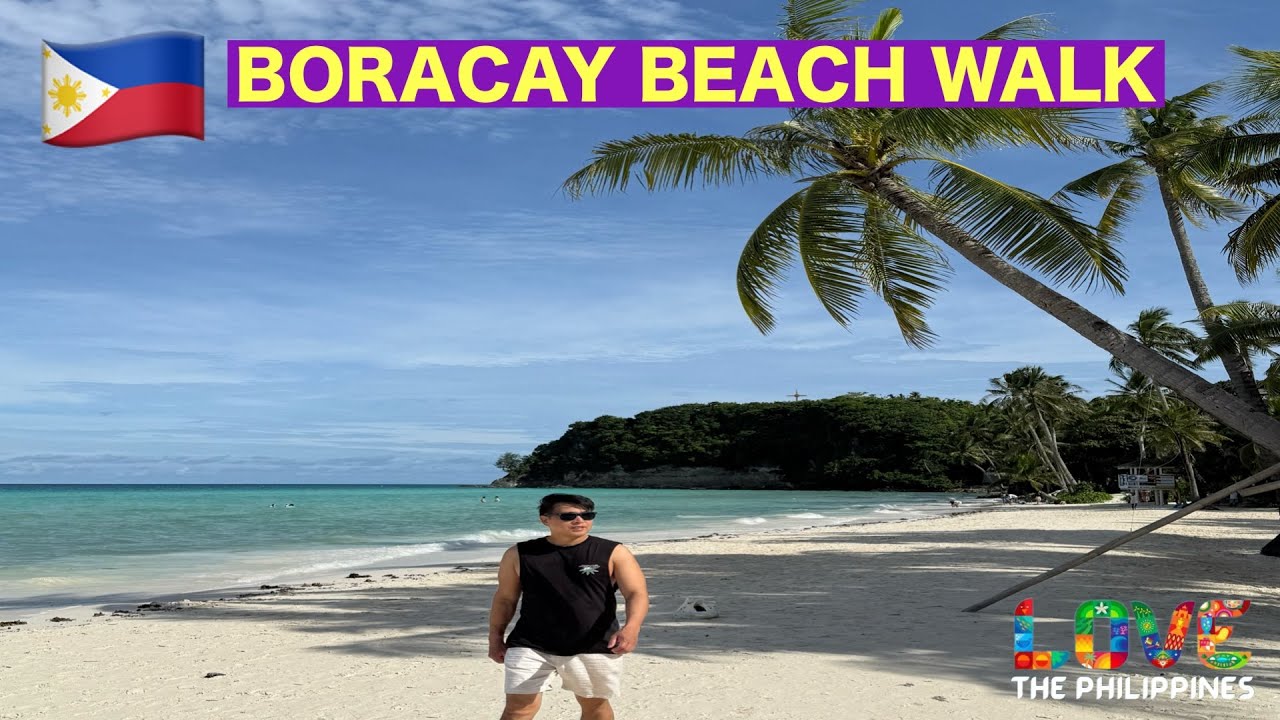 Walking Tour: Boracay White Beach from Station 3 to Lambros Point [HD 4K]