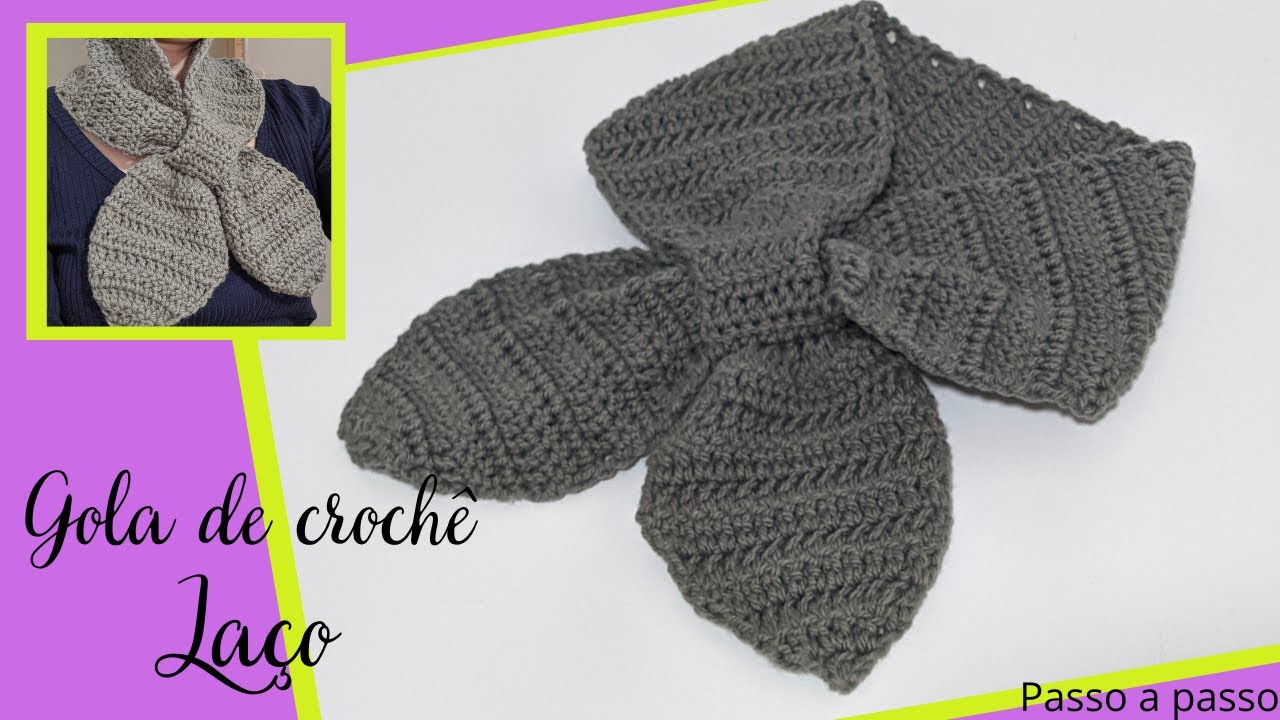 GOLA EM CROCHÊ LAÇO - Paaso a passo - crochet scarf