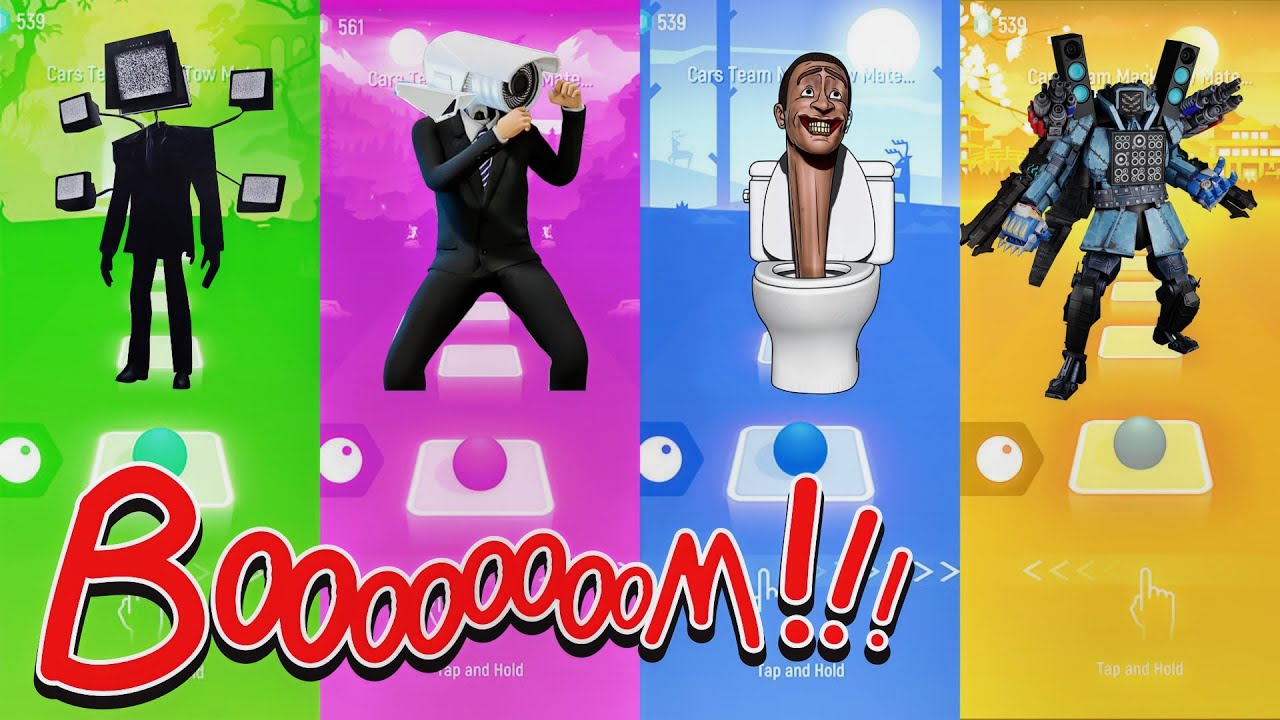 🎶 Who Will Win? Skibidi Toilet🆚TITAN CAMERAMAN🆚TITAN SPEAKERMAN🆚TV MAN- Tiles Hop EDM Rush Gameplay.