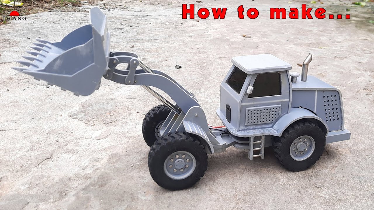 How to make RC Wheel Loader with PVC pipe | diy mini rc truck with pvc