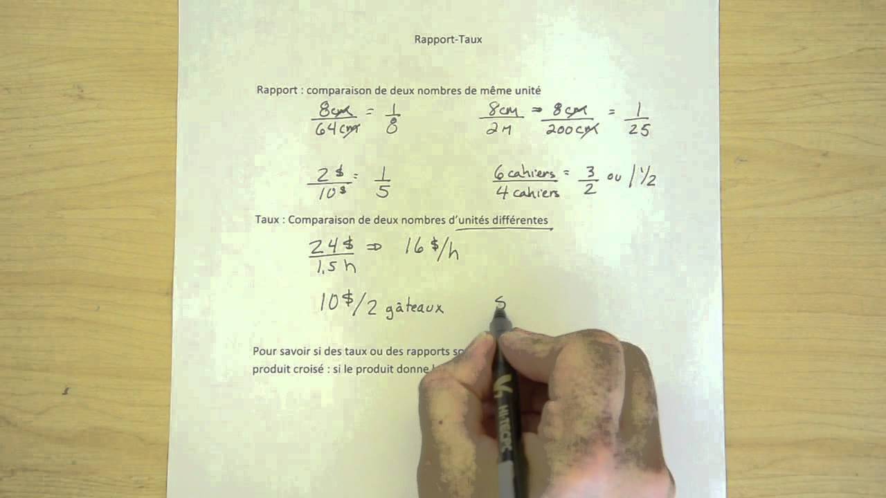 La différence entre un rapport et un taux