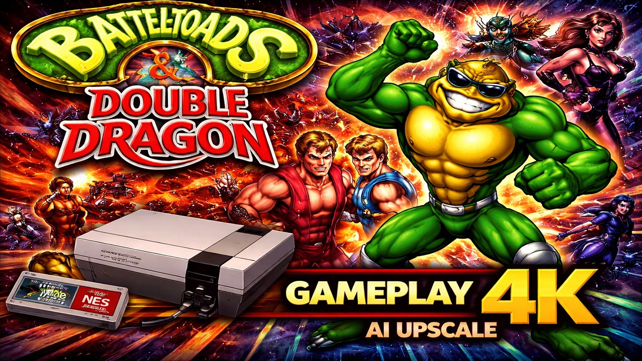Battletoads & Double Dragon (NES) Gameplay 4K Ultra HD AI Upscale