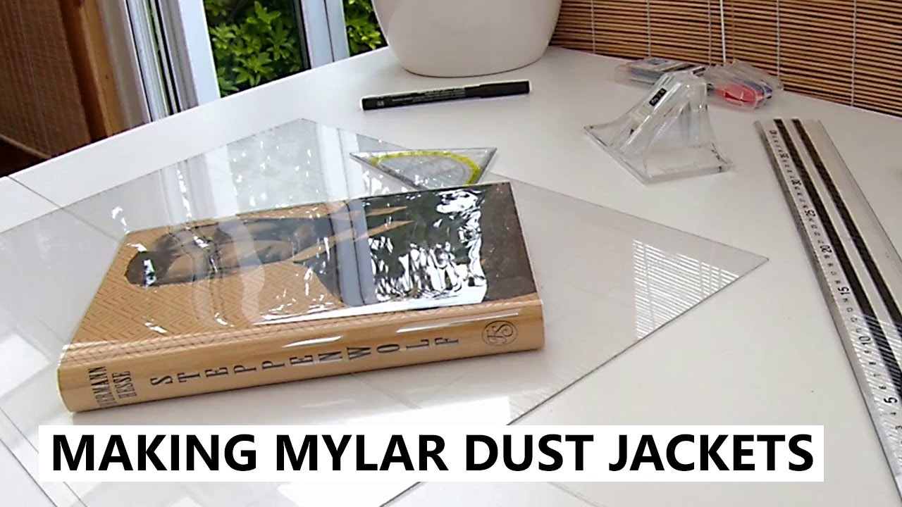 Making clear protective Mylar dust jackets for books