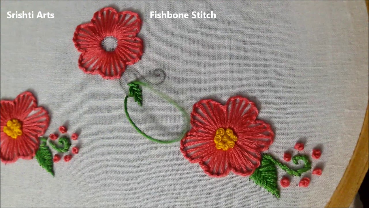 Hand Embroidery Tutorial: Buttonhole Stitch/Blanket Stitch Flower/ All Over Design
