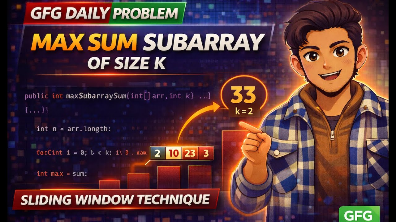 Max Sum Subarray of Size K | GFG POTD | Sliding Window | Java