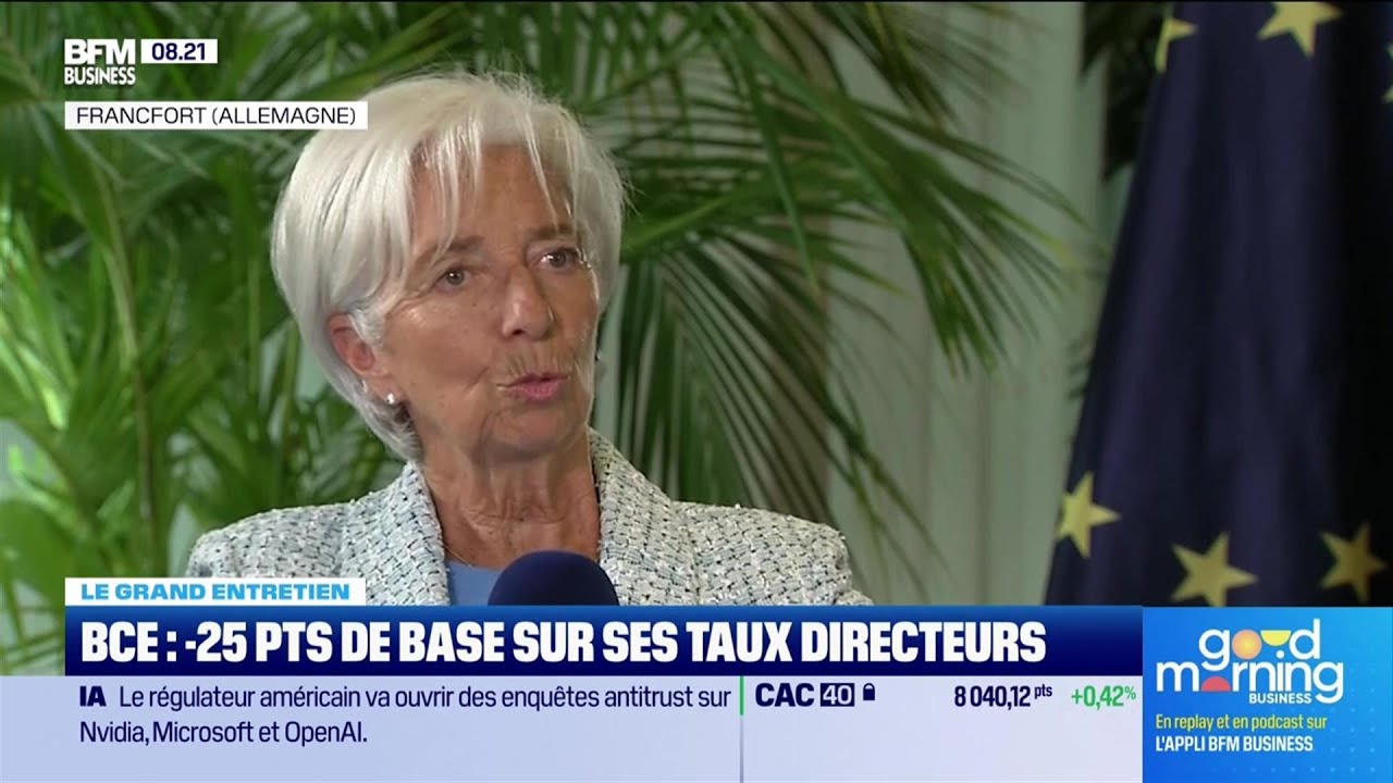 Christine Lagarde (Banque Centrale Européenne) : BCE, première baisse des taux depuis 5 ans