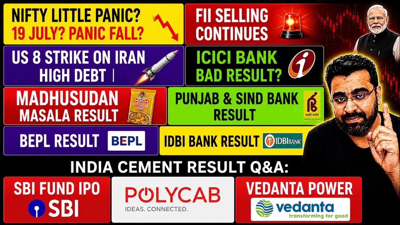 Nifty Panic Ahead? | ICICI Bank Results | Punjab & Sind Bank | IDBI Bank | US-Iran News | Bepl News