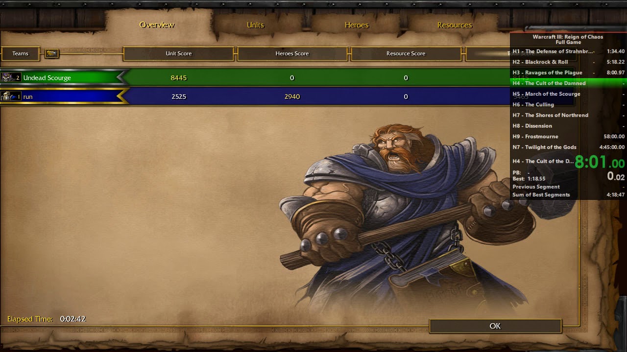 Warcraft 3: Reign of Chaos full game speedrun in 