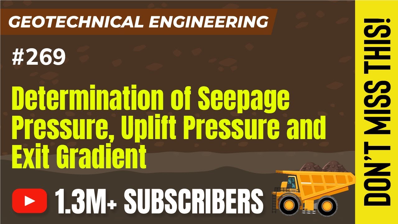 Determination of Seepage Pressure, Uplift Pressure and Exit Gradient | Seepage Analysis
