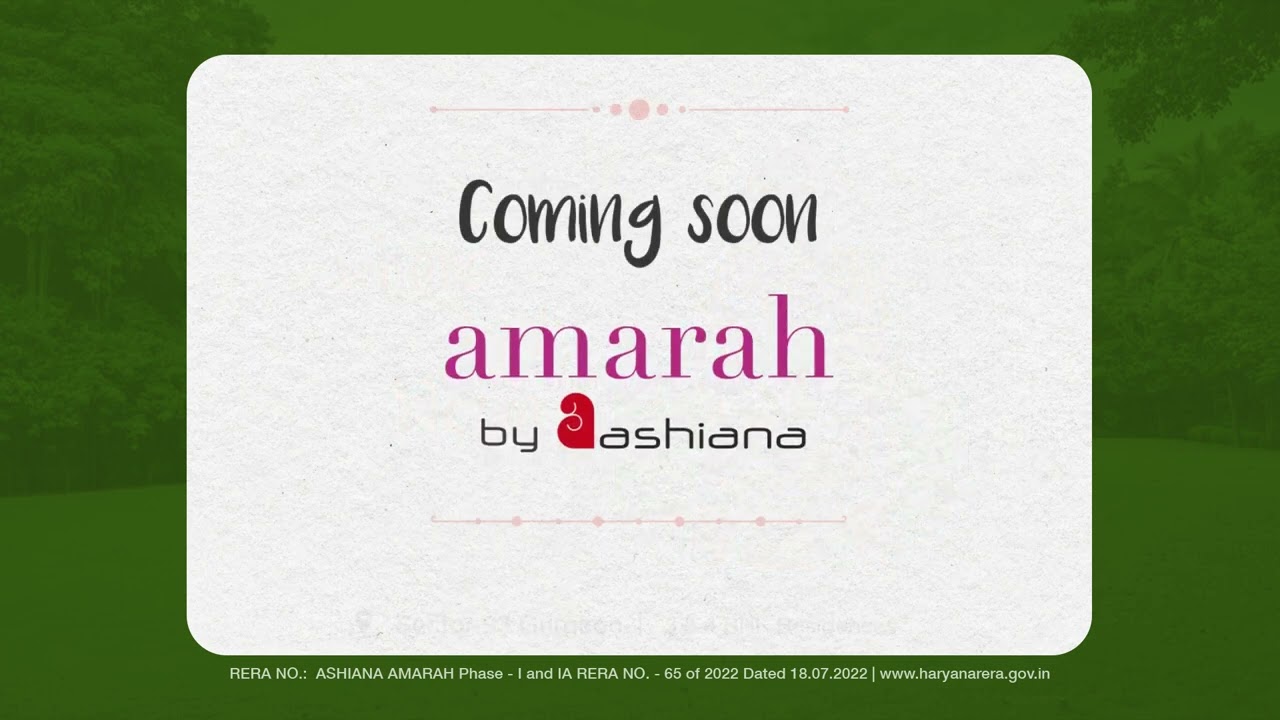 Amarah by Ashiana Coming Soon in Gurgaon | Kid Centric Homes | Ashiana Housing Limited