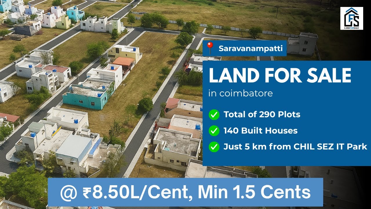 🏠Land for Sale in Saravanampatti| Low Budget Gated Community Plot for Sale| 140 வீடு Full
