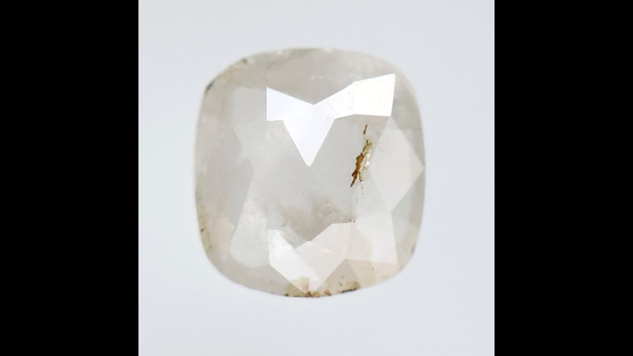 0.57 CT Fancy Milky White Color Opaque Cushion Shape Natural Loose Diamond, 5 mm  Rose cut