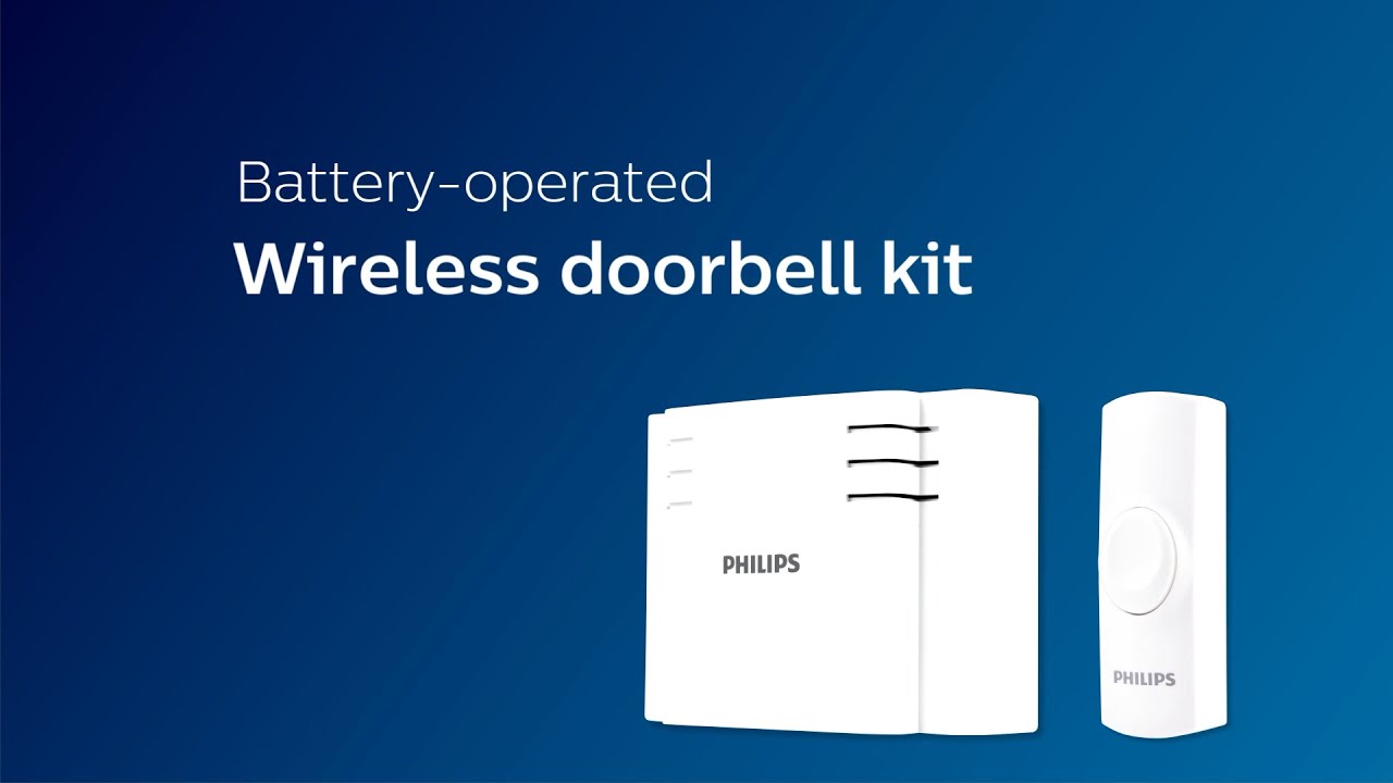 DES1180W/27: Philips Battery-Operated Wireless Door Chime - 8 Melody