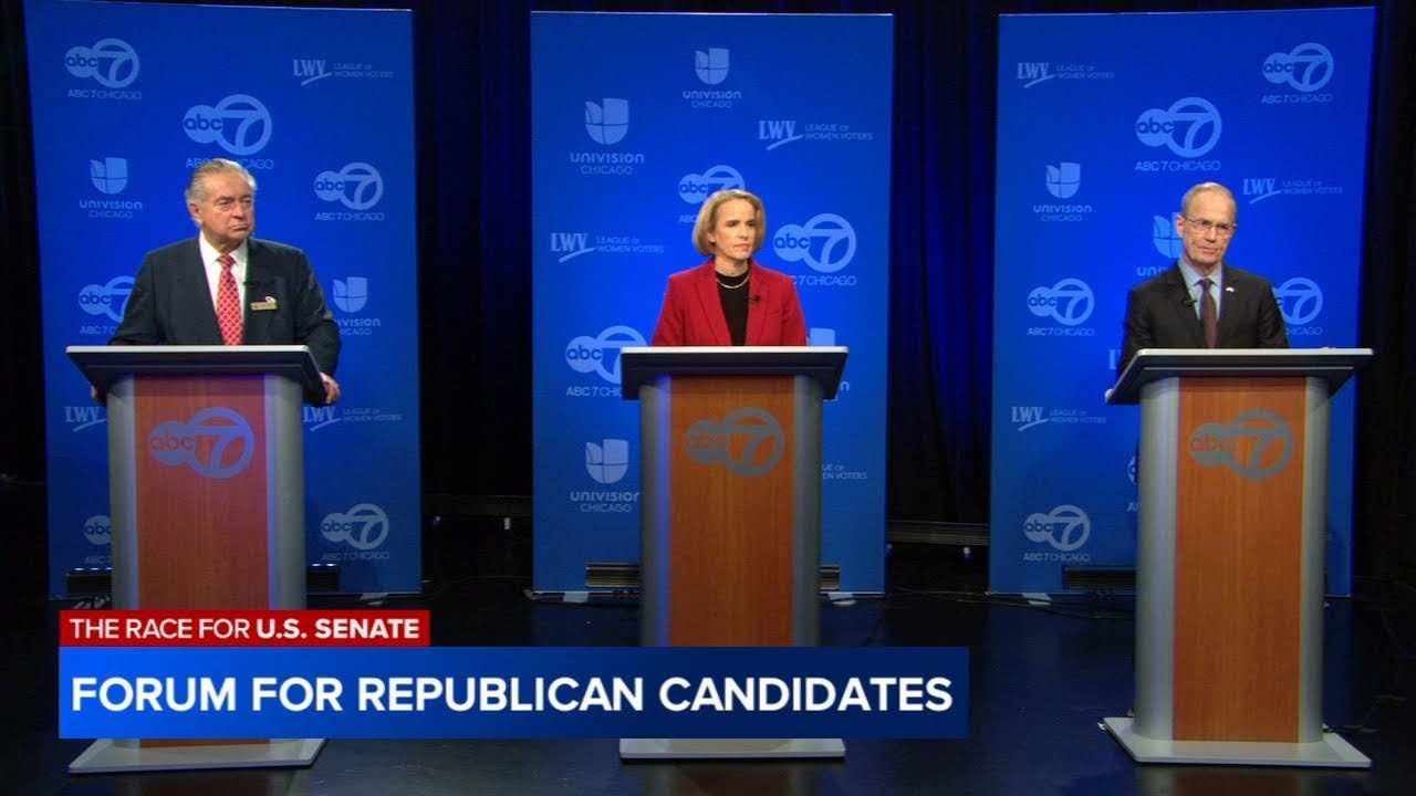 Three front-runner Republican candidates participate in Illinois US Senate primary forum at ABC7