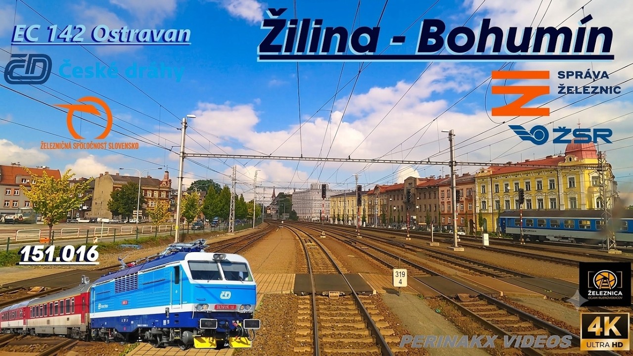 4K Cabview ► Žilina - Bohumín 🇨🇿 / ŽSR 127 / SŽ 320 / EC 142 Ostravan / 151.016 ► Medzinárodná jazda