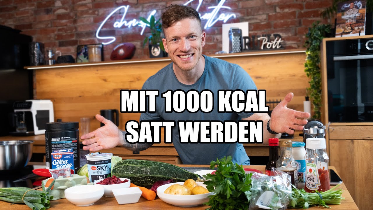 Mit 1000 Kcal satt werden! 4 Mahlzeiten (wenig Kalorien & viel Protein)
