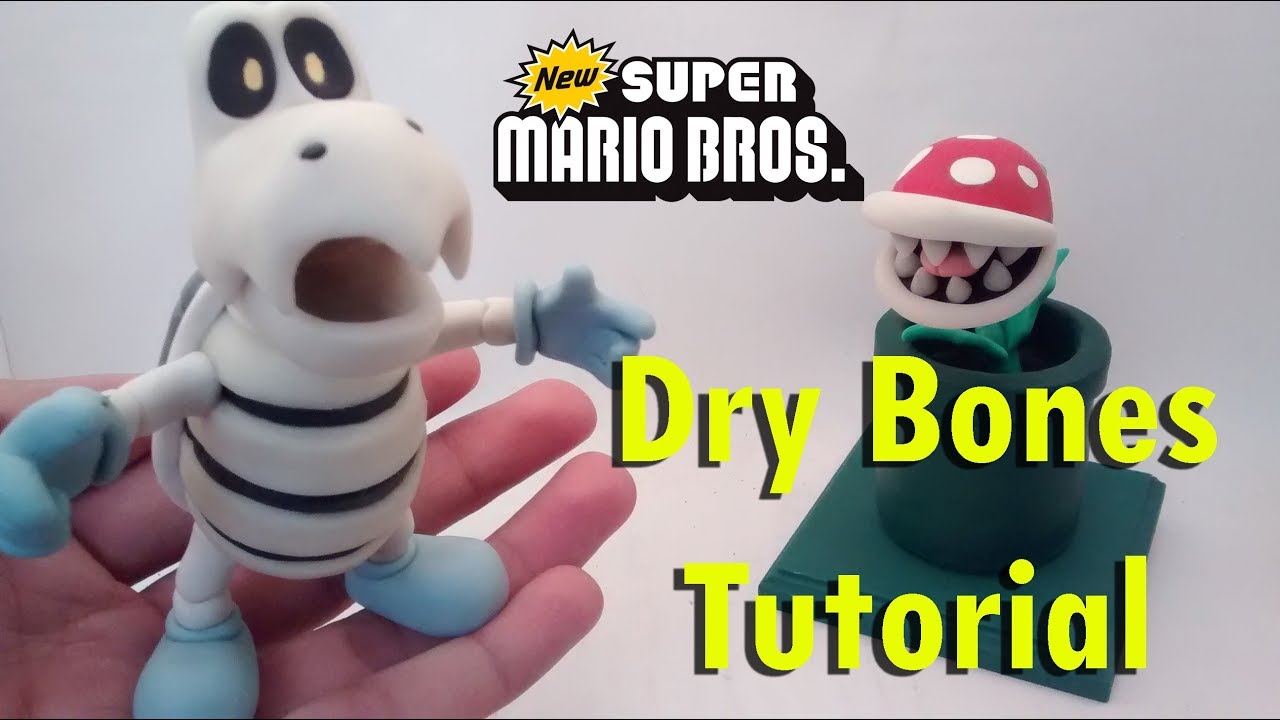 How to make Dry Bones Polymer Clay Tutorial / Como hacer a Dry Bones Tutorial en Porcelana Fría