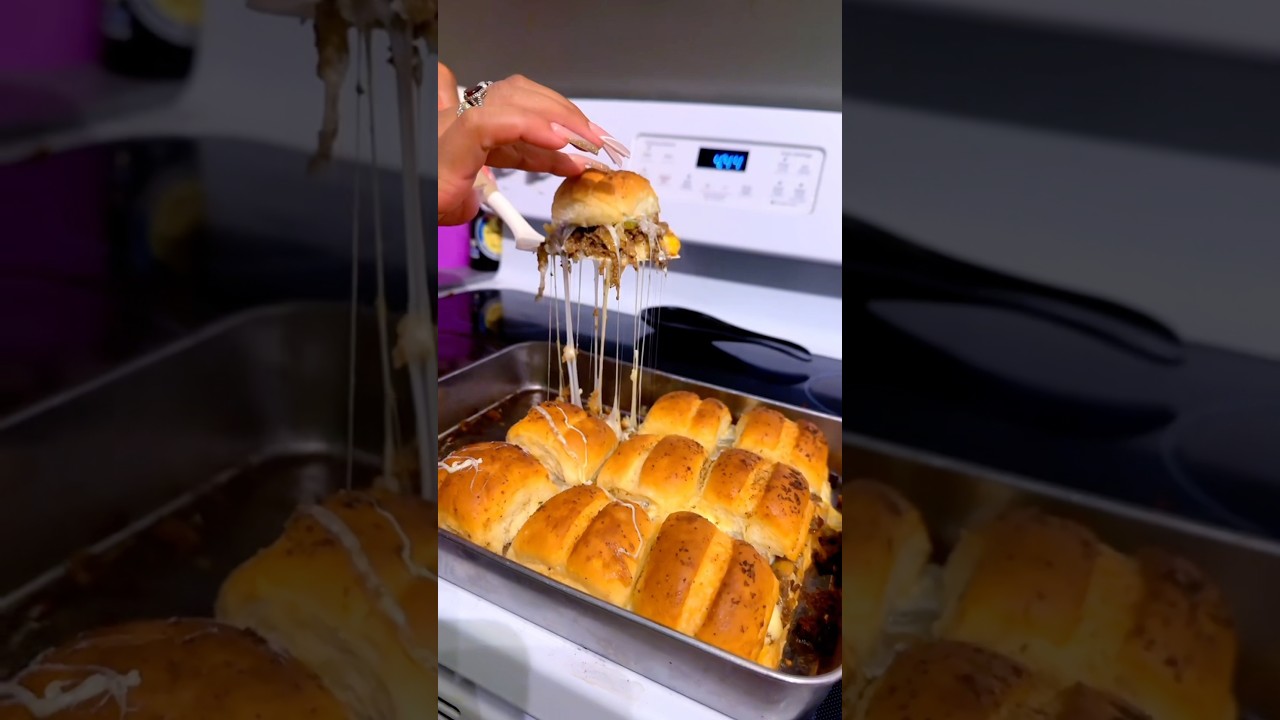 ￼ Homemade cheesesteak sliders 🍔 