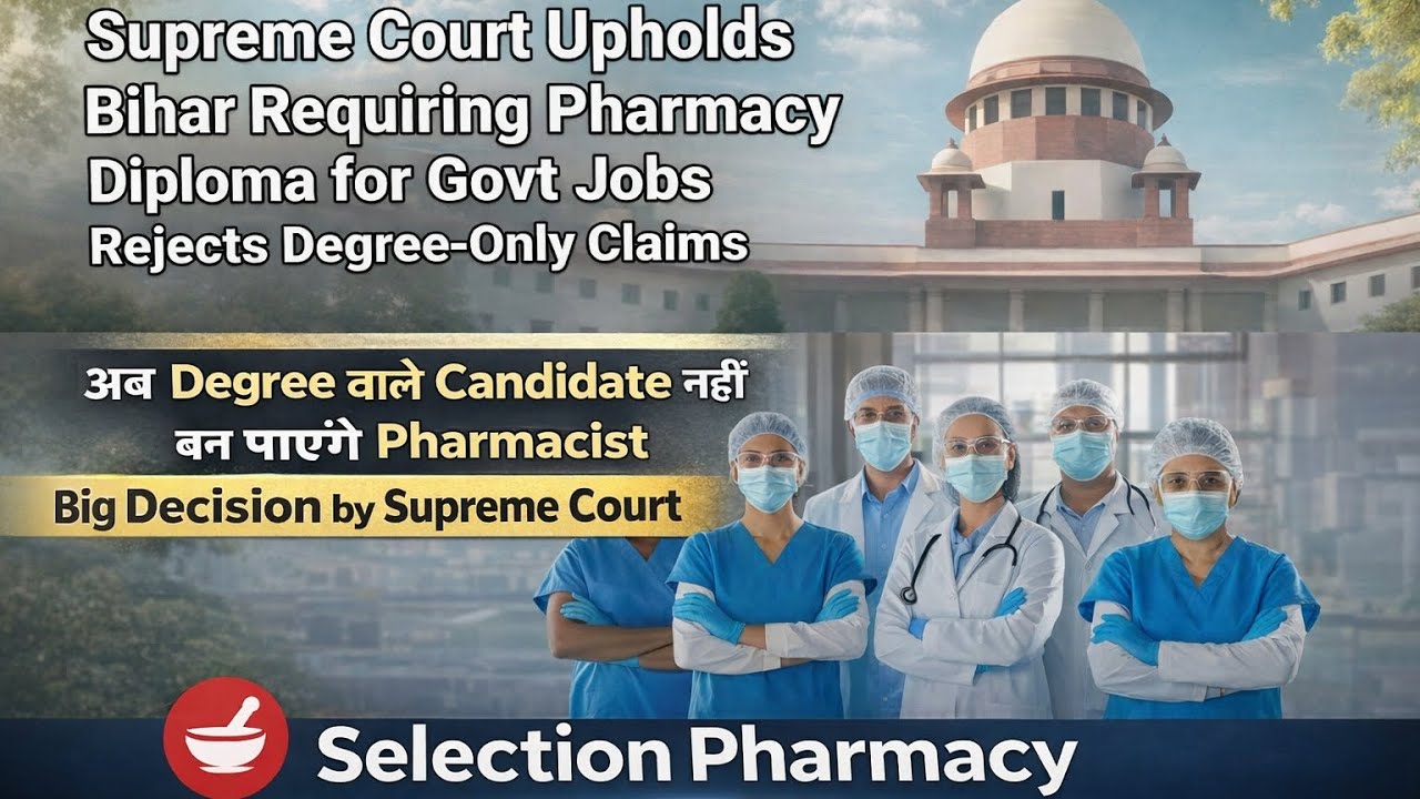 Supreme Court BIG Decision 🔥 | Ab Degree Wale Candidate Nahi Ban Payenge Pharmacist | Bihar Case