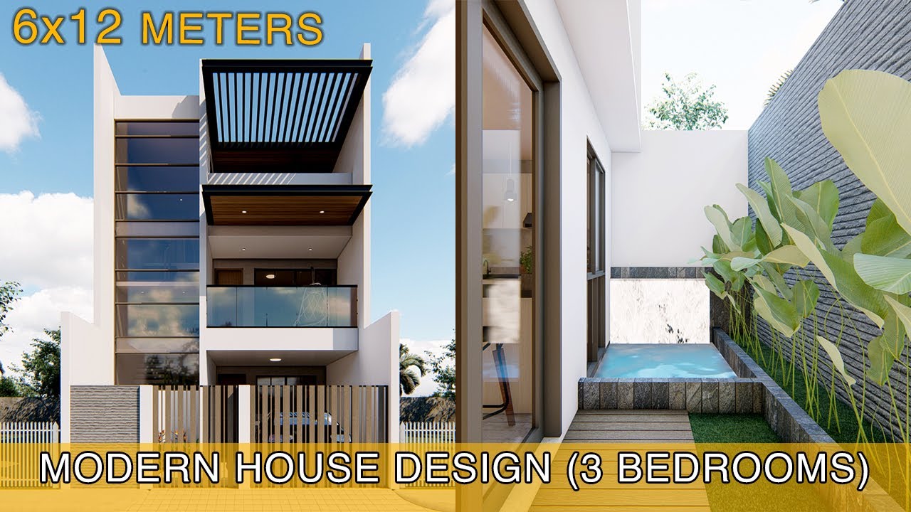Modern House Design Idea (6x12 meters on 90sqm lot) with 3 bedrooms