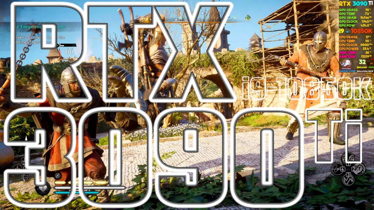 RTX 3090 Ti Assassin's Creed Valhalla 200% Resolution Scale (8K)