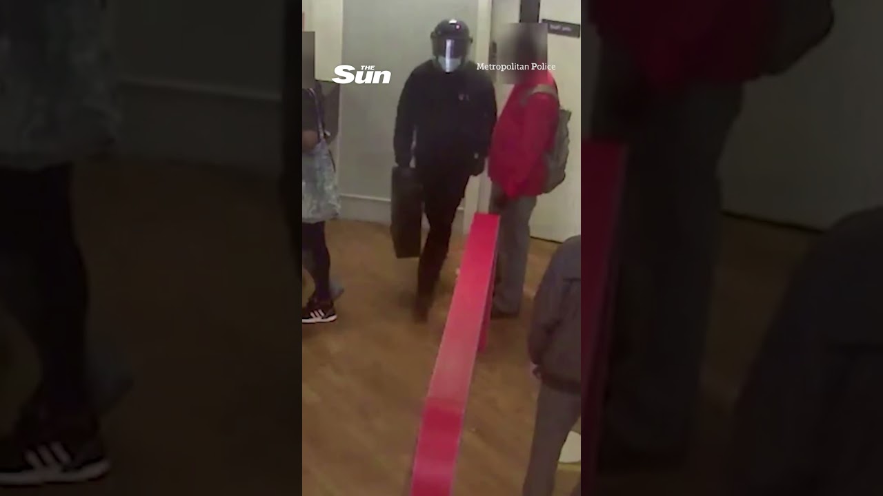 Moment ex-G4S guard in old uniform tricks bank staff into handing over &pound;117k