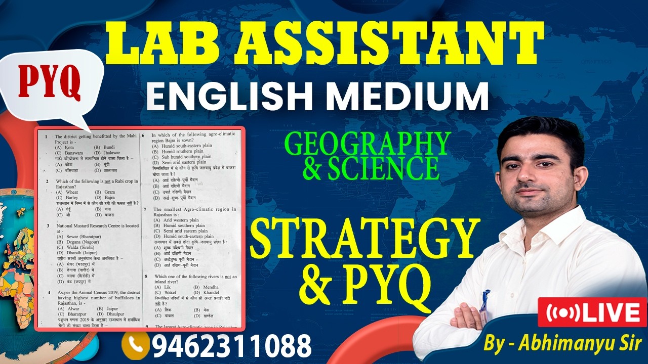 Lab Assistant Exam Strategy and PYQs | English Medium |  by Abhimanyu Sir