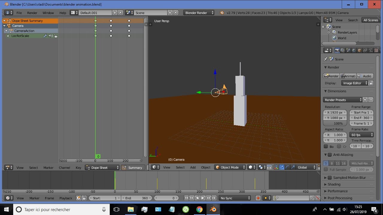 Les animations sur BLENDER
