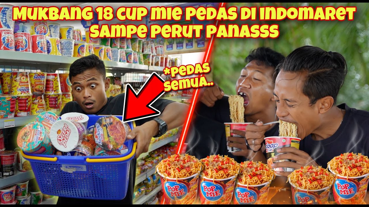 BORONG SEMUA MIE CUP TERPEDAS INDONESIA DI INDOM*RET SAMPE DIKIRA MAU JUALAN