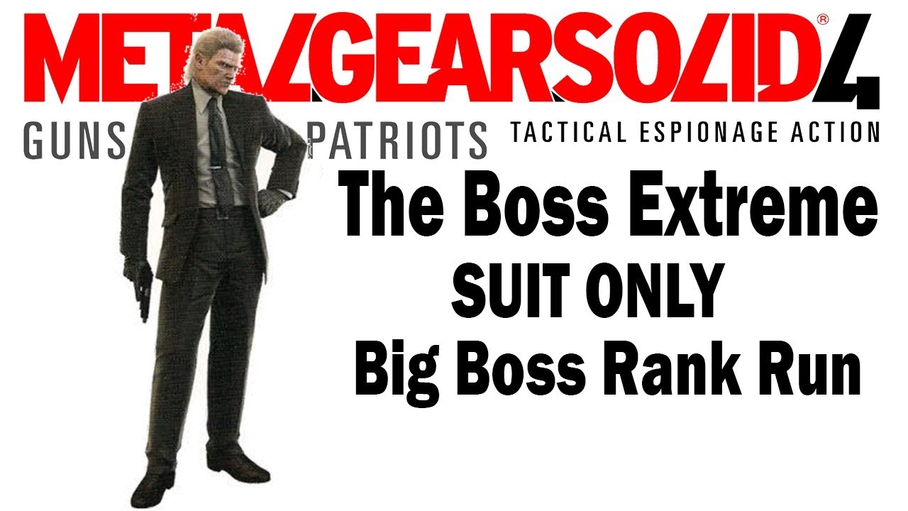 MGS4 SUIT ONLY - Big Boss Rank - The Boss Extreme - NG Weapons Only