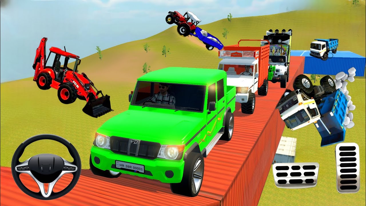 😱😱Bolero Camper Bolero Pickup and DJ Pickup Drive on Highest Road in game💥🎮 #3dgame #androidgame 