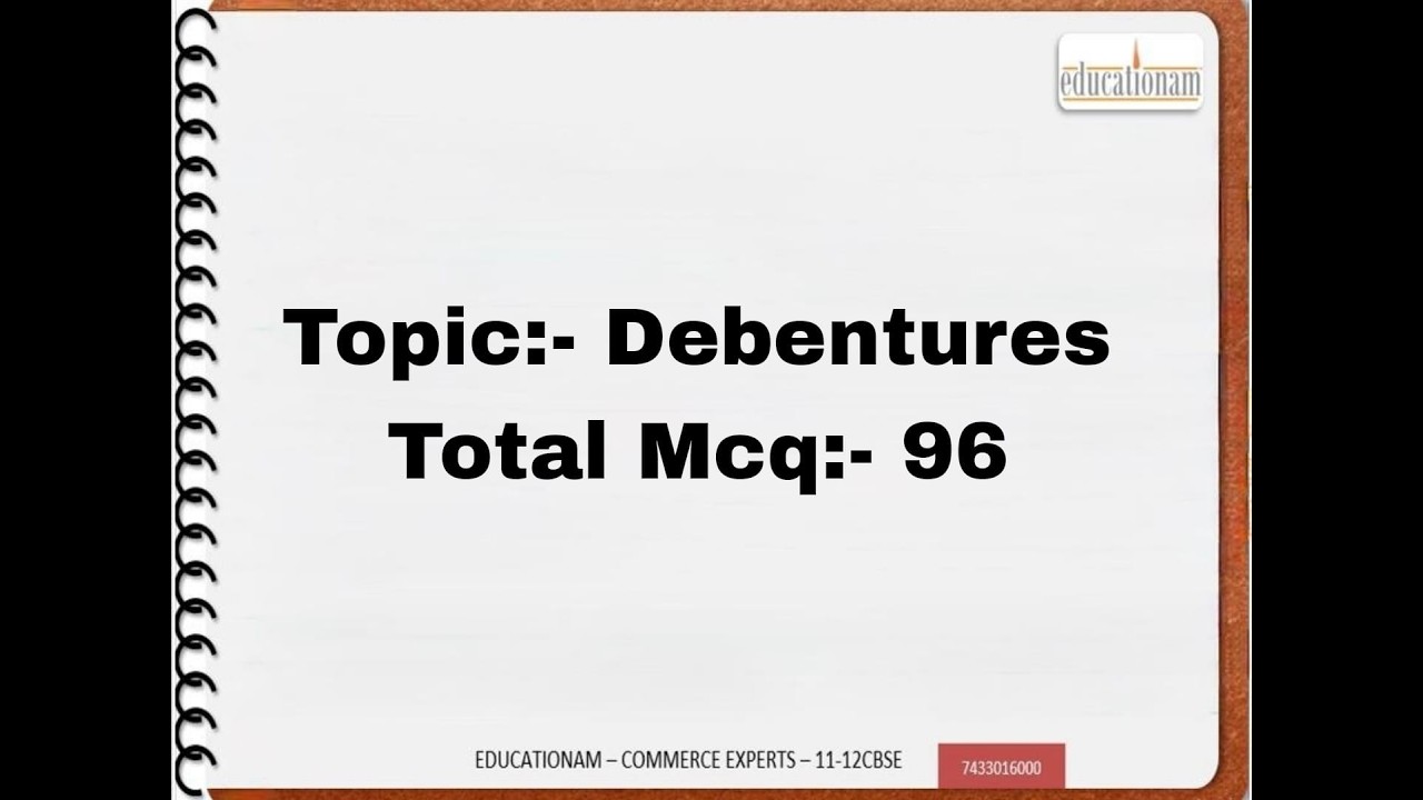 MCQ Accounts | Debentures | Class 12
