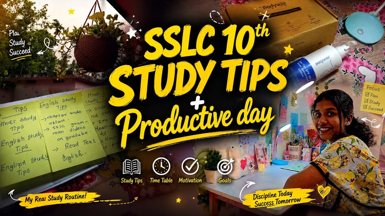 SSLC 10th Tips+Productive day!!!✨👀🎯 ||SSLC ||studytips ||vlogs #studytips #sslc #itzmenavuss #vlog