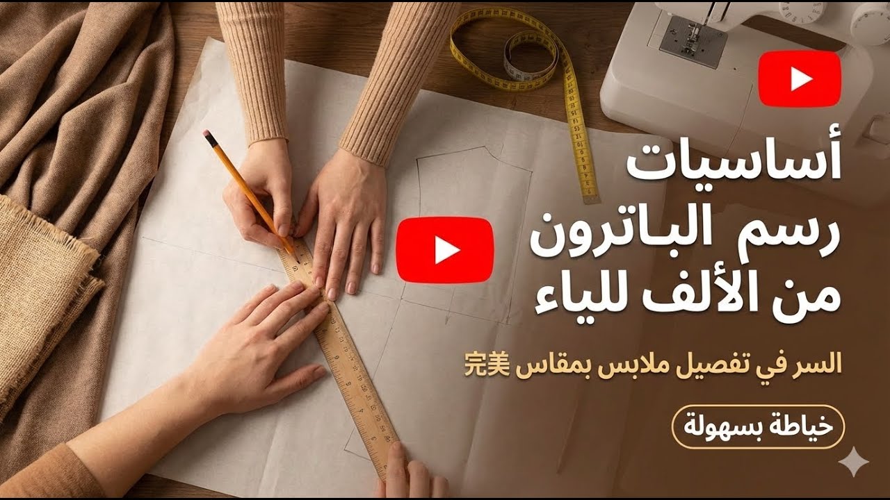 أساسيات رسم الباترون الأساسي | تعلم رسم الباترون من الصفر خطوة بخطوة للمبتدئين