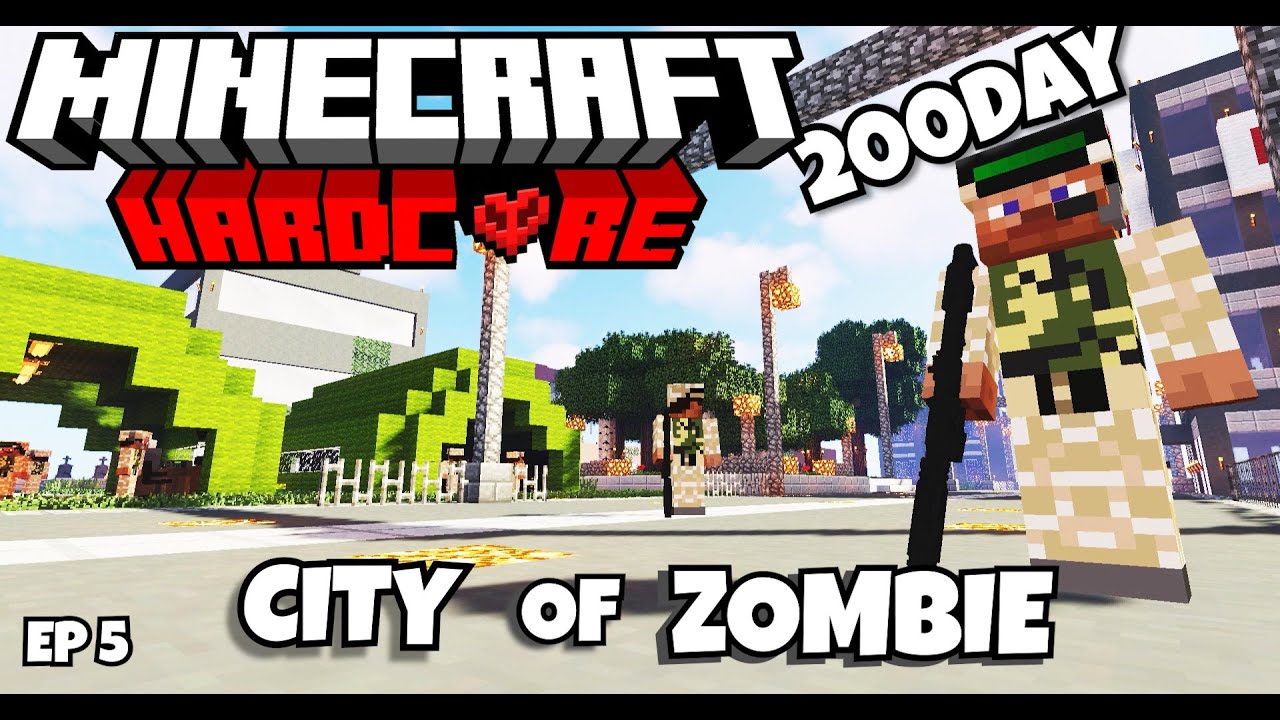 Rudy ့အဖွဲ့😁😁😁#5 (Minecraft Hardcore 200 Days in City Of Zombie)