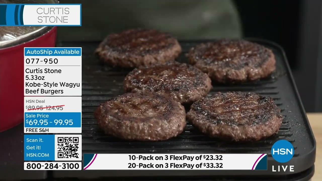 Curtis Stone 10pack 5.33 oz. KobeStyle Wagyu Beef Burgers