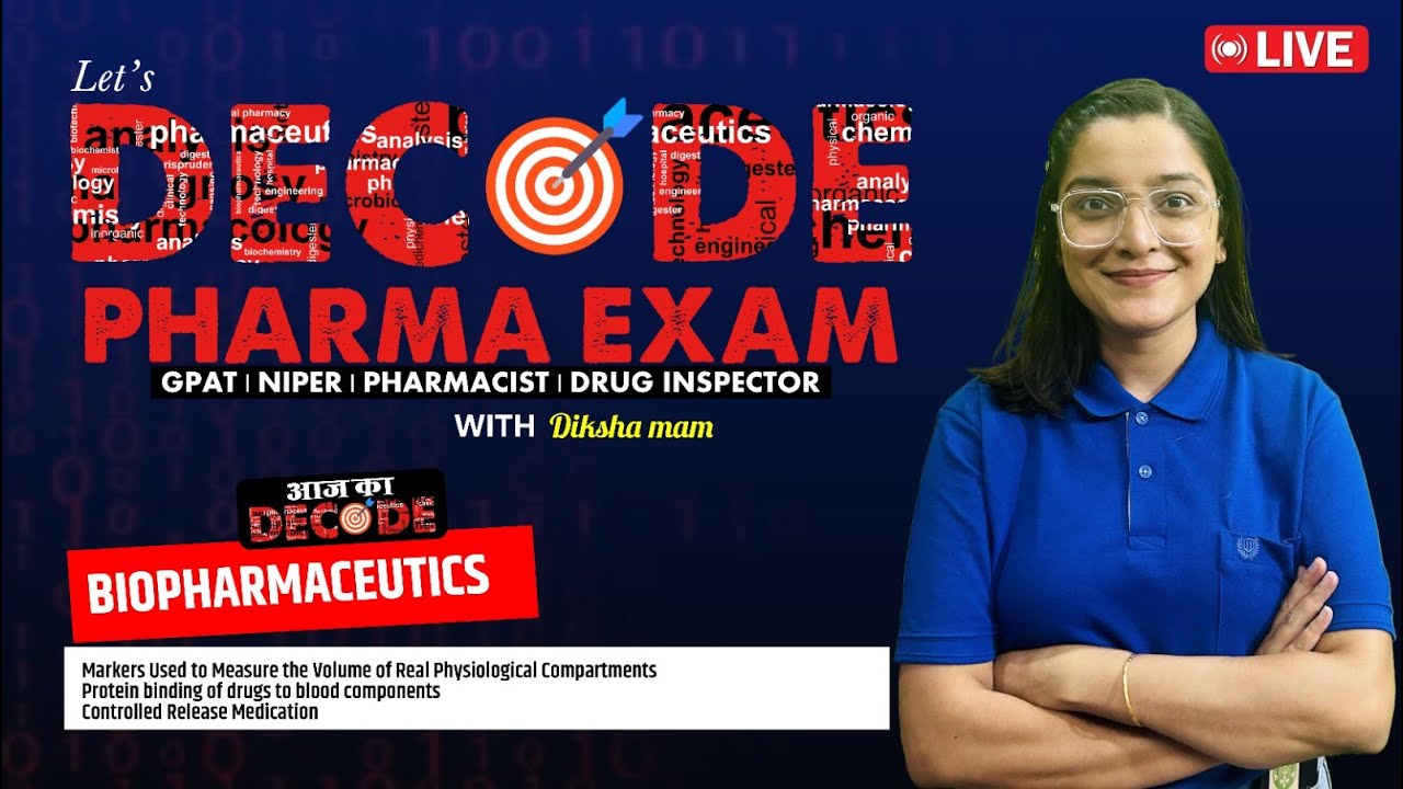 L-68 | BIOPHARMACEUTICS–Markers Used for VOL. Physiological Compartments etc | Decode Pharma Exam