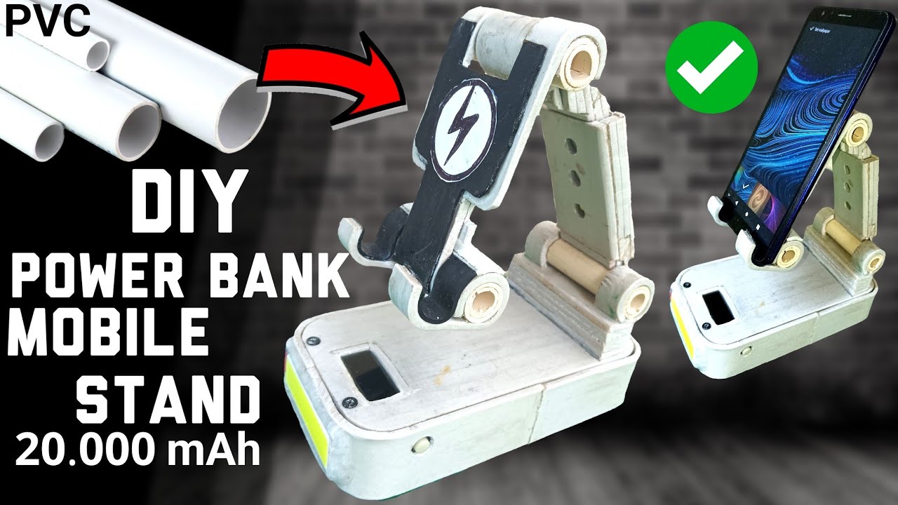 How To Make Mobile Stand and Power bank Charging|At Home From PVC Pipe Mobile Power Bank
