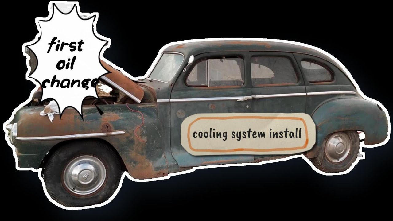 1947 Plymouth first oil change and installing a coolant system