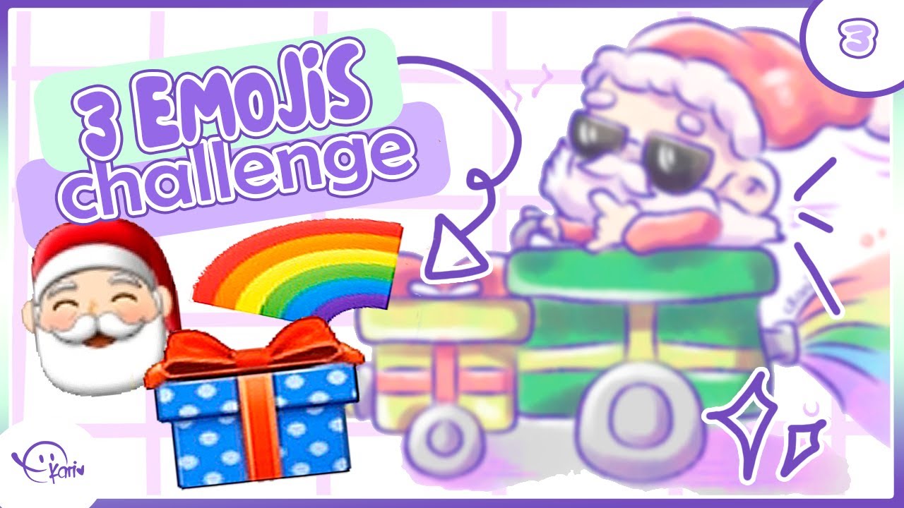Dibujé personajes dibujando emojis 🎅🏻🎁| 3 emojis Challenge con seguidores | Especial Navideño 3/7
