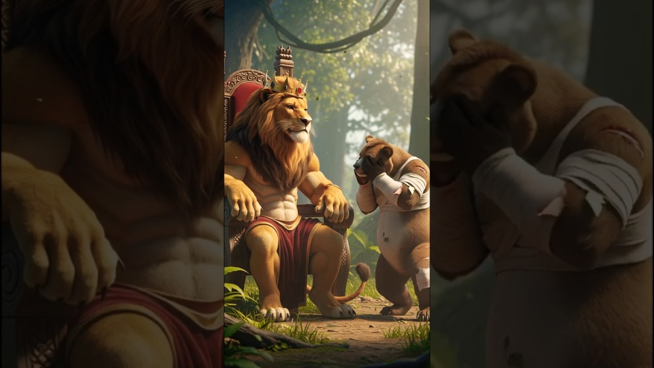 Cat Stole Lion Baby 🦁 | Jungle Story with Shocking Twist #cat #aicat #cartoon  #funnyshorts #animals