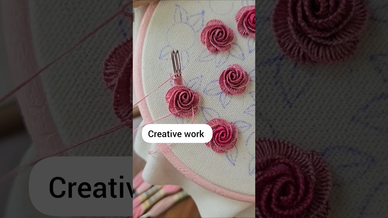 Most beautiful rose embroidery tips #shorts #trending #viral #shortsfeed #ytshorts