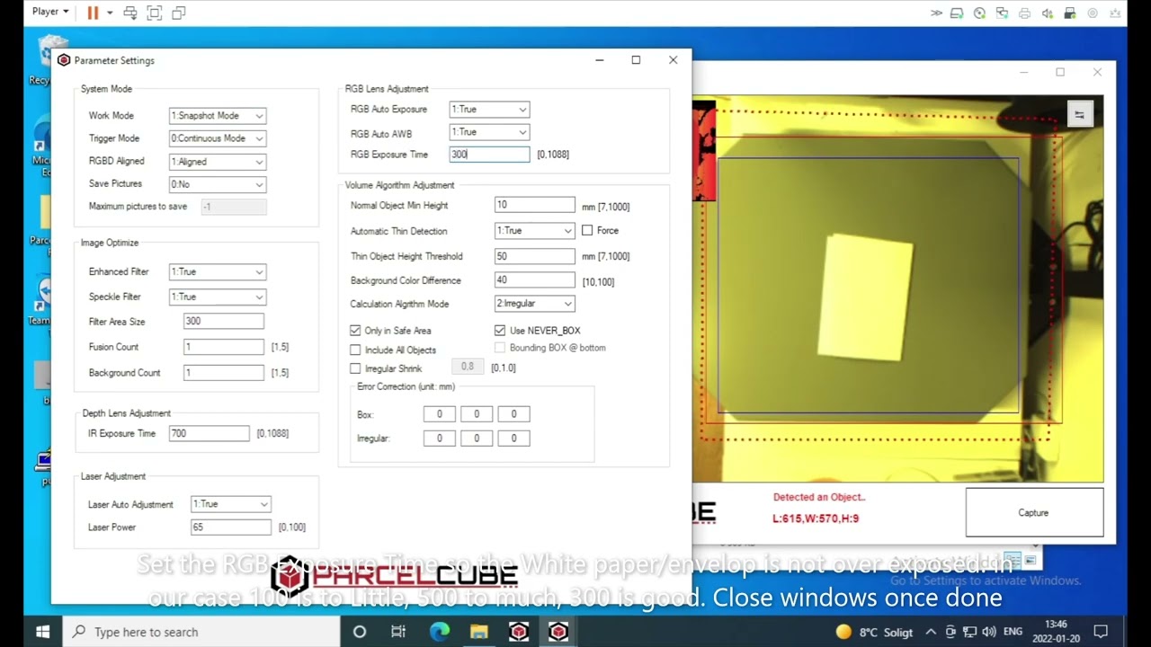 Parcelcube Vision setup