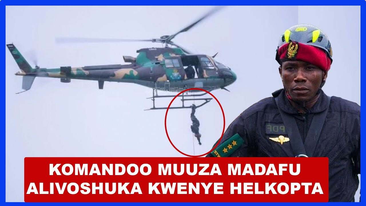 KOMANDOO MUUZA MADAFU ALIVOSHUKA KWENYE HELIPTA YA JWTZ UWANJA WA UHURU SHERERE ZA MUUNGANO