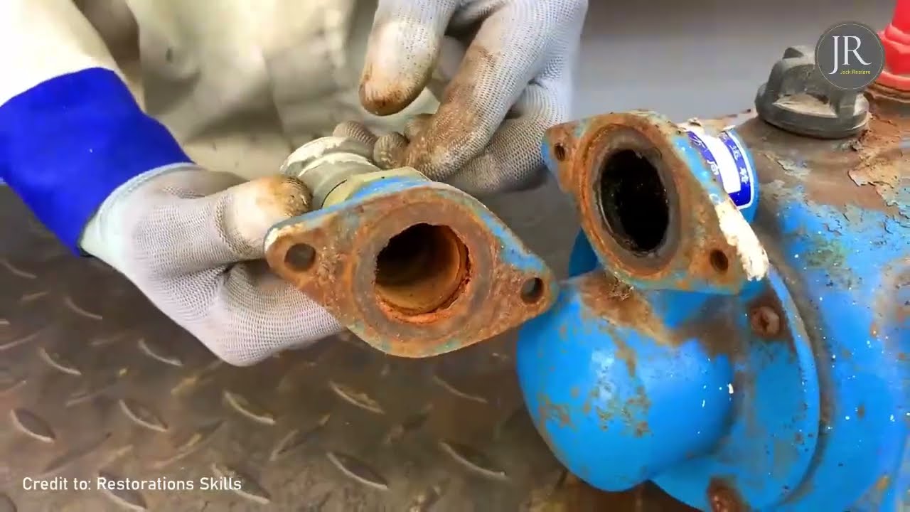 Restoration Broken Old Screw Self Primer Pump __ Restoring the Screw Pump as a Beautiful Car Washer